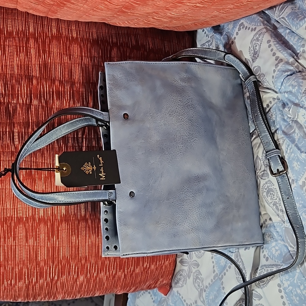Moda Luxe NWT Artesian Collection large shoulder/crossbody/ tote.Blue-Valerie - Picture 5 of 10